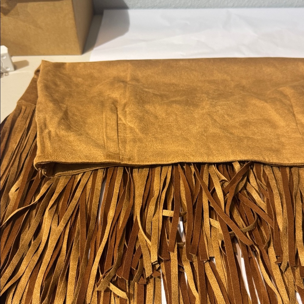 NWT Brown  Fringe Skirt - Picture 9 of 12